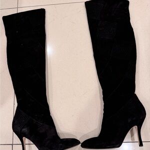 Via Spiga Black Suede OTK Boots Sz 8.5